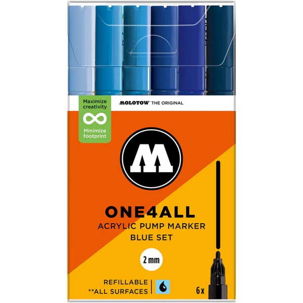 Molotow "127HS" One4all 6er Marker Set (2mm) - Blue