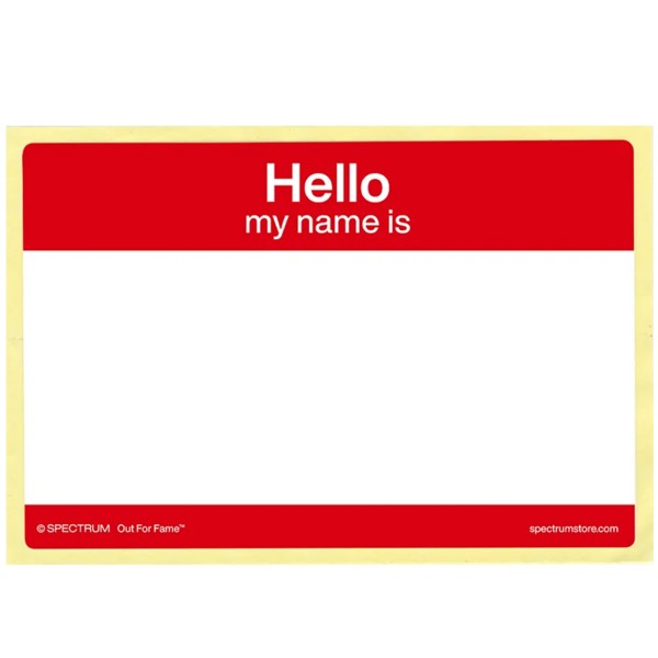 Tagsticker "Hello my name is 100er Pack" (105x72mm) Red