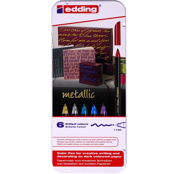 Edding "1200" Metallic Color Pen 6er Set (1-3mm)