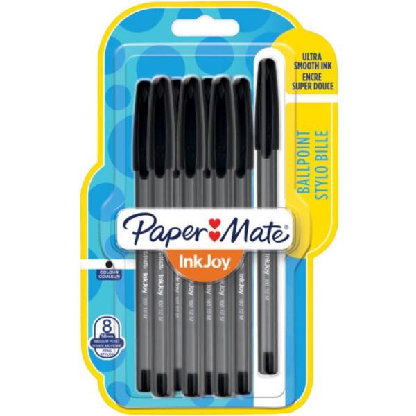 Paper Mate "InkJoy 100" 8er Kugelschreiberset Black