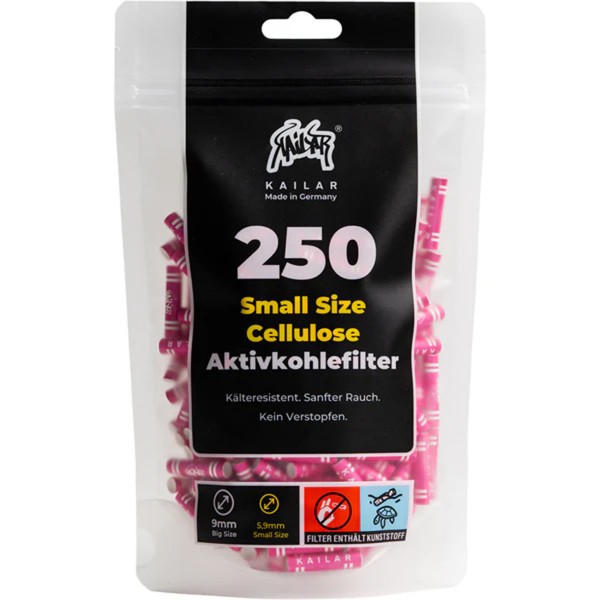 Kailar Aktivkohlefilter "Cellulose Slim Size 250er Pack" - Pink