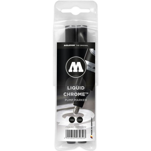 Molotow "Liquid Chrome" Marker Rundspitze 2er Set (1mm - 2mm)