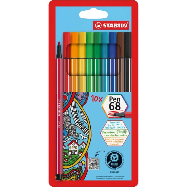 Stabilo "Filzstift Pen 68" (1,0mm)  - 10er Set