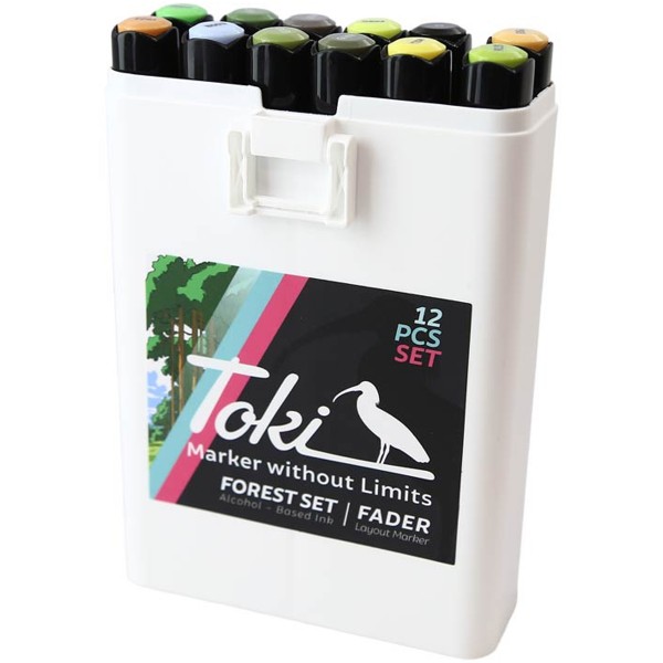 Toki "Fader" Layout Marker 12er Set Forest