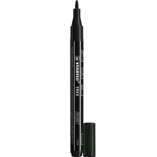 Stabilo "Acrylmarker Free T100" (1-2mm) Black