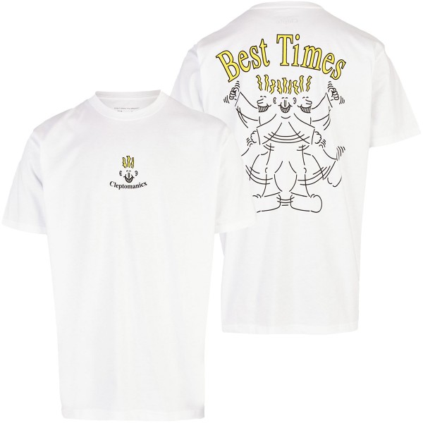 Cleptomanicx Boxy T-Shirt "Best Times" White