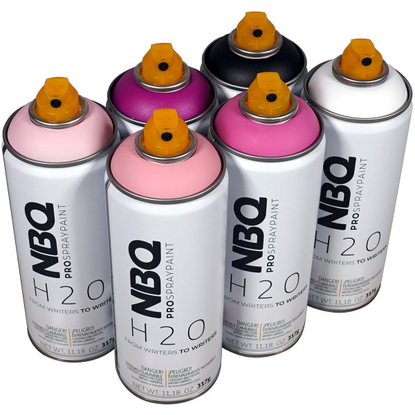 NBQ "H2O" Water Based Sixpack Pink (6x400ml)