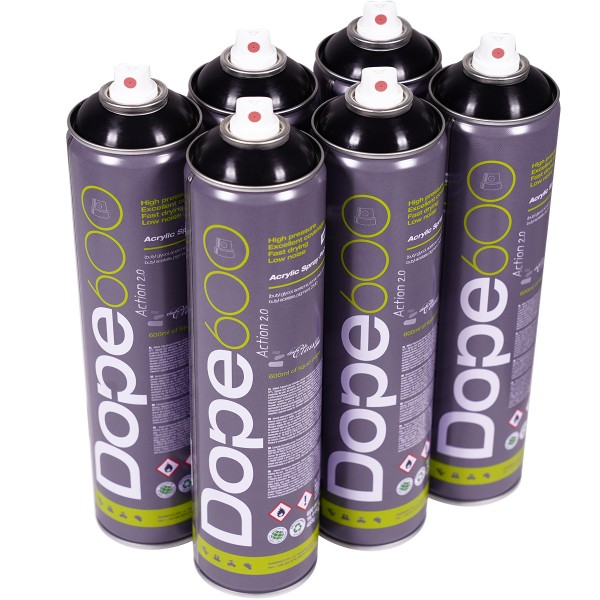 Dope "Action Paint 2.0 Sixpack Black Matt" Silver Killer (6x600ml)