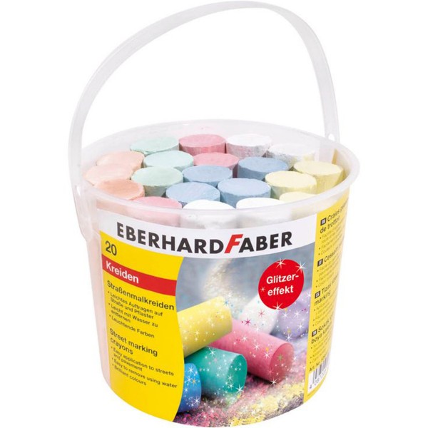 Eberhard Faber "Straßenmalkreide Glitzer" 20er Eimer 