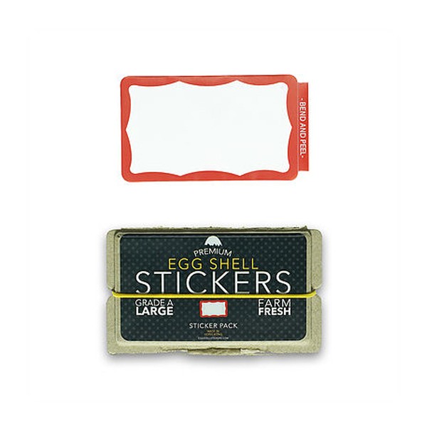 Eggshell Sticker "Red Wavy Border" 80 Stk.