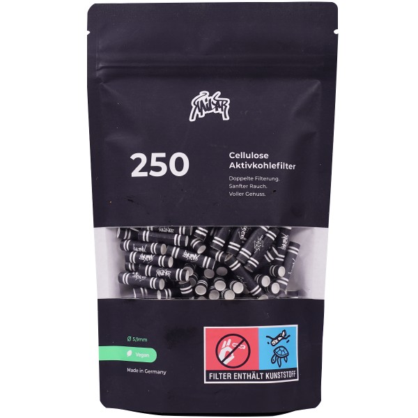 Kailar Aktivkohlefilter "Cellulose Slim Size 250er Pack" - Black