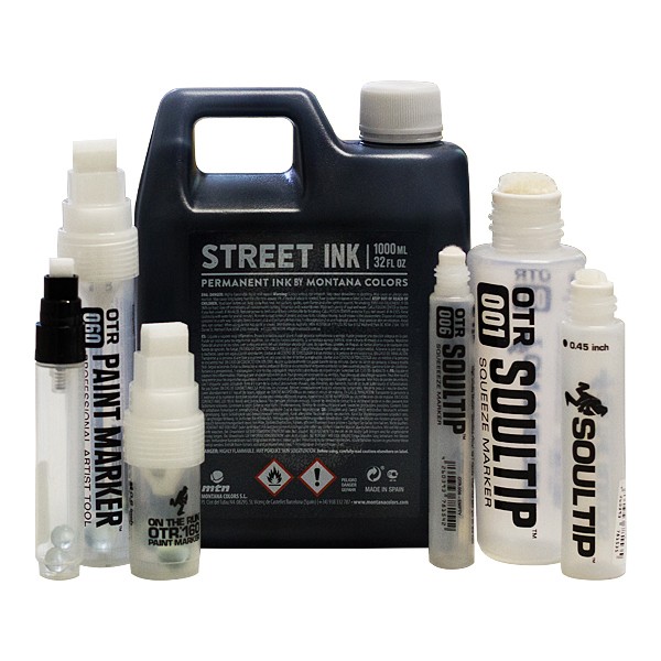 MTN Street Ink (1000ml) Refill Set inkl. 6 Leermarker