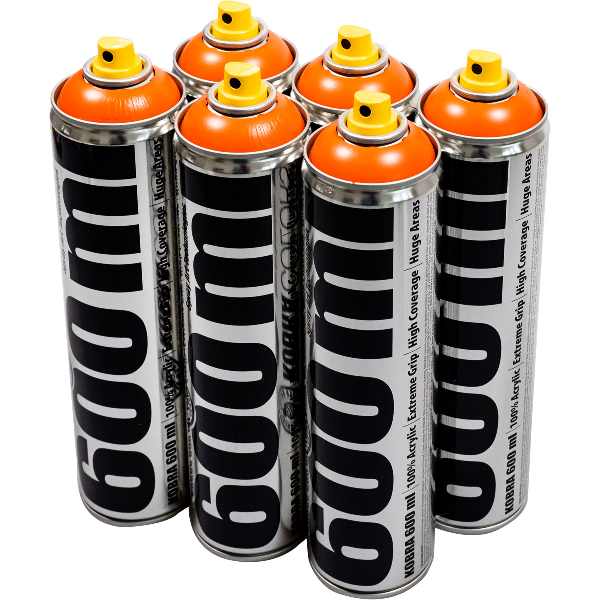 Kobra "Big Paint One Color Sixpack Orange" (6x600ml) Sprühdosen Boxen