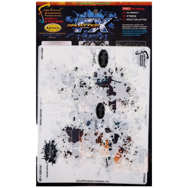 Artool Schablone "FH SFX 1 Splatter FX" 3er Set von Gerald Mendez