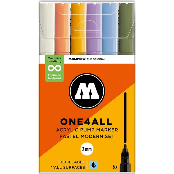 Molotow "127HS" One4all 6er Marker Set (2mm) - Pastel Modern