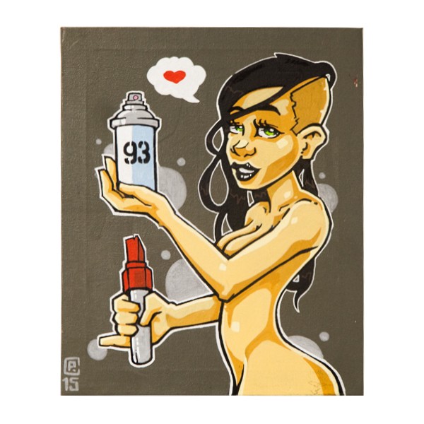 "P-Toons - Spraygirl (Original)" 24x30cm