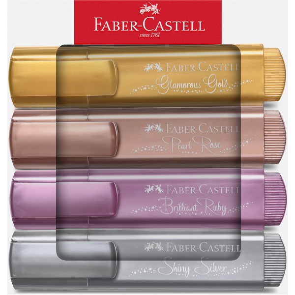 Faber Castell "Textmarker TL46" 4er Set (1-5mm) Metallic