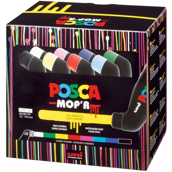 Uni Posca MOP´R "PCM-22" Marker 8er Set (3-19mm)