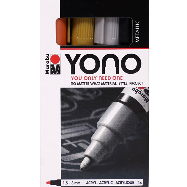 Marabu "YONO Metallic Marker 4er Set" (1,5mm - 3,5mm)