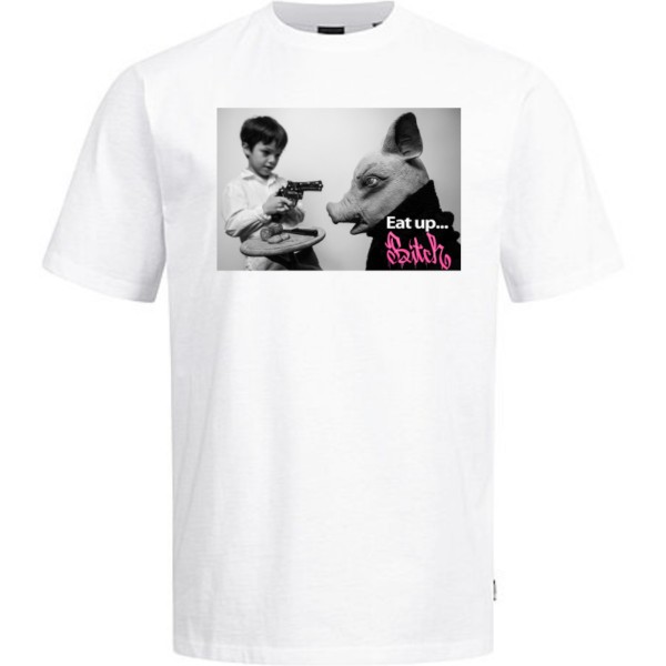 T-Shirt "Bas2 Eat up Bitch" White