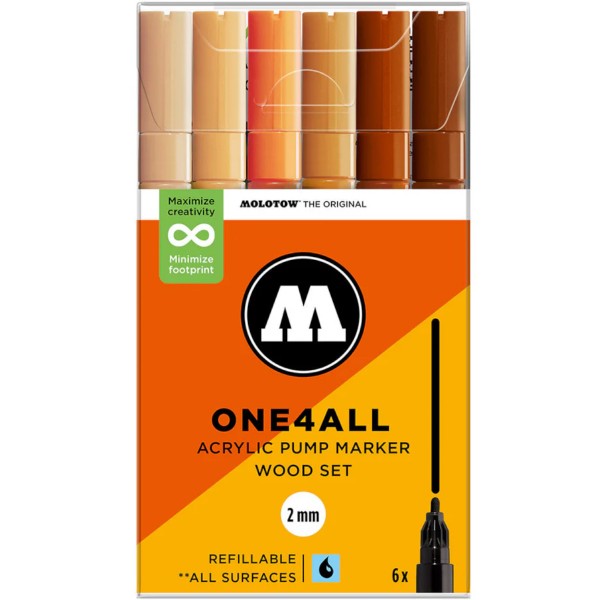 Molotow "127HS" One4all 6er Marker Set (2mm) - Wood