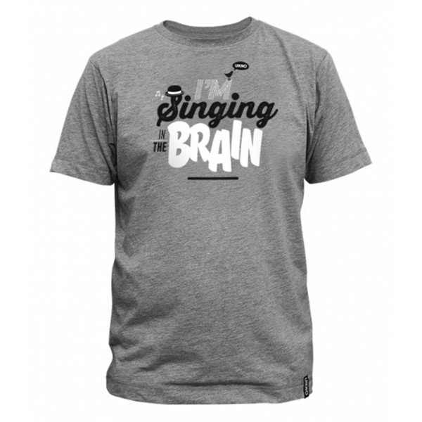U!KNO T-Shirt "Singing in the Brain" Heather Grey
