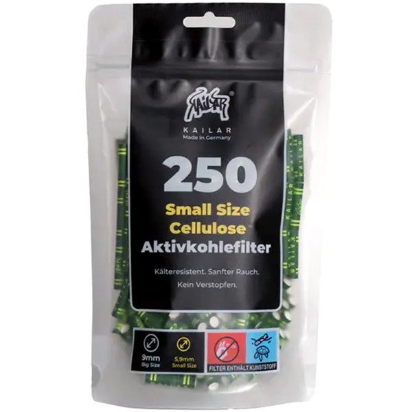 Kailar Aktivkohlefilter "Cellulose Slim Size 250er Pack" Green (5,9mm)
