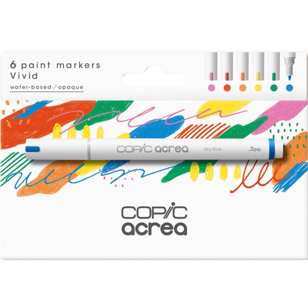 Copic "acrea Vivid 6er Set" Acrylmarker (0,8mm)