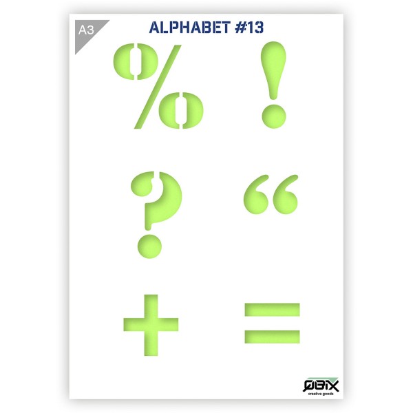 Plastikschablone "Alphabet #13 - Symbols" A3