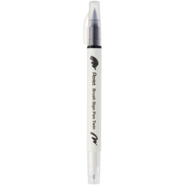 Pentel "SESF30C" Black Brush Sign Pen Twin