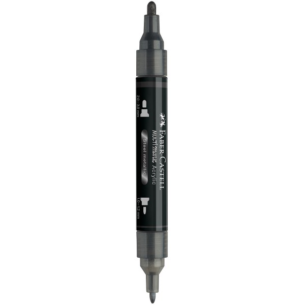 Faber-Castell "Multimark" Acrylic Twin Marker (1-3mm) Steel Metallic 297