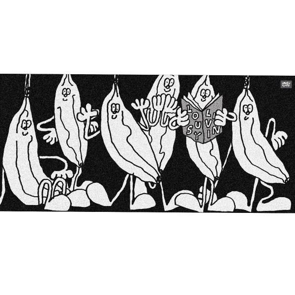 Lousy Livin Handtuch "Towel Banana Group" Black/White