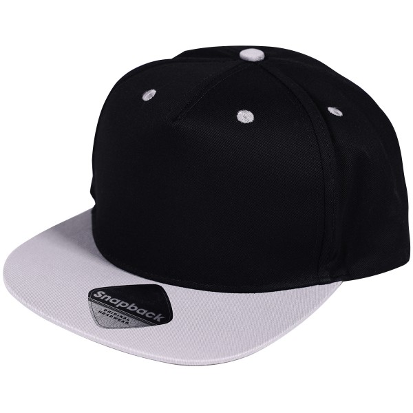 Beechfield B610C "5 Panel Contrast" Snapback Cap Black/Grey