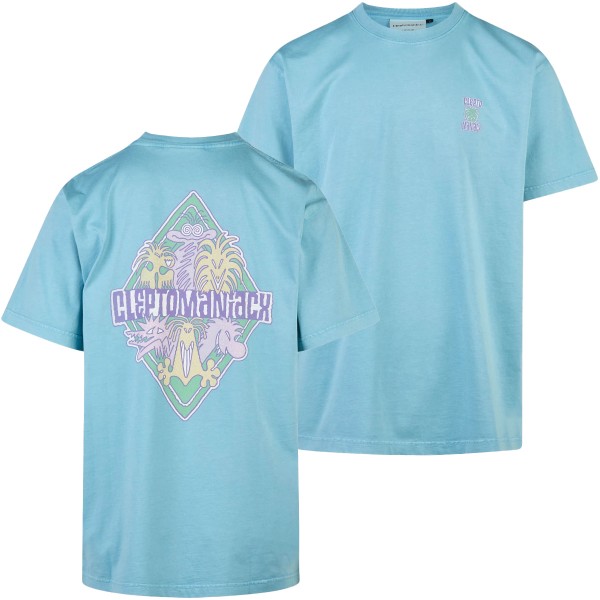 Cleptomanicx T-Shirt "Maniacx" Milky Blue