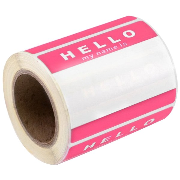 Tagsticker "Hello My Name Is" Pink 250 Stk.- 6x8cm