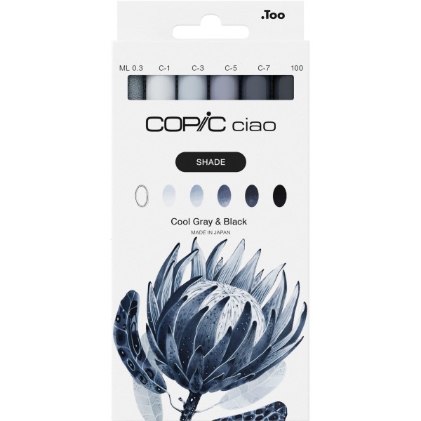 Copic "Ciao SHADE 6er Set" Cool Gray & Black
