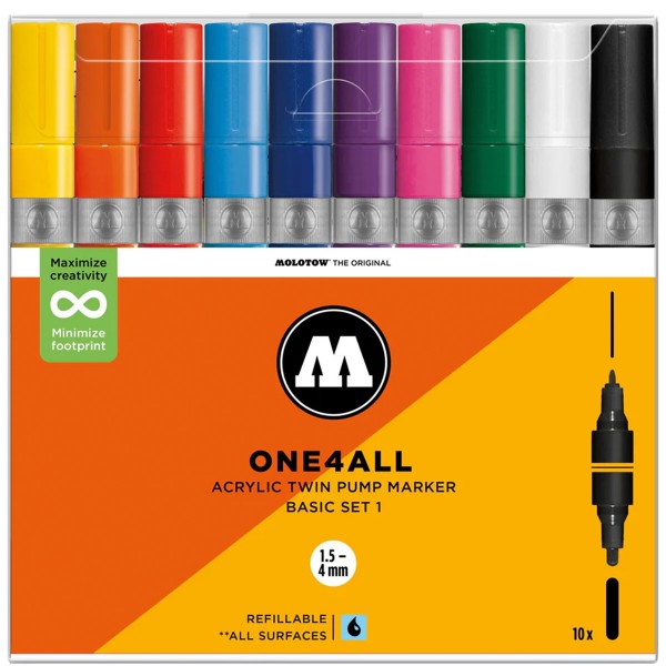 Molotow "One4all Acrylic Twin Marker 10er Set - Basic"