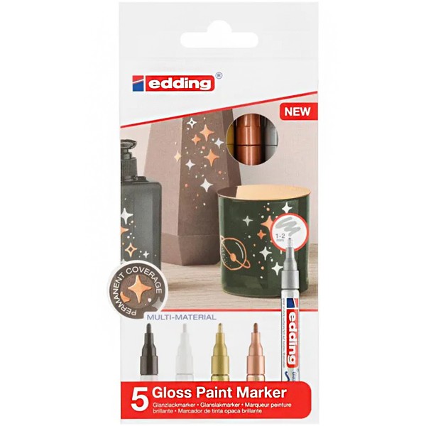 Edding "751 Gloss Paint Marker" 5er Set Metallic (1-2mm)