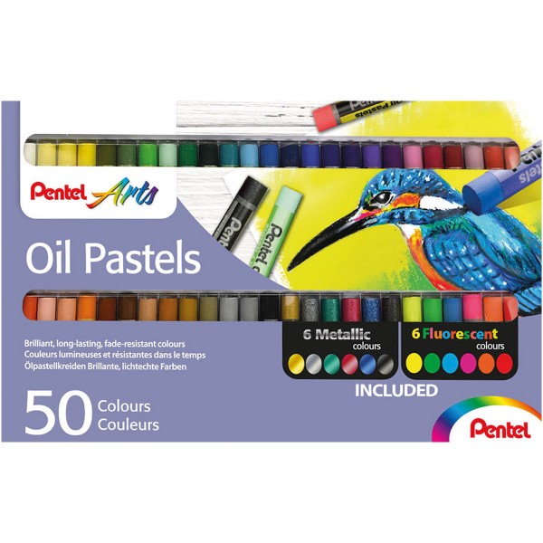 Pentel "Ölpastellkreiden" 50er Set Inkl. Metallic & Fluorescent