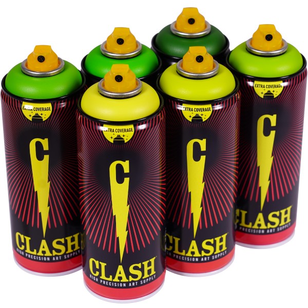 Clash "Paint Multi Color Sixpack Green Health Tones" (6x400ml)