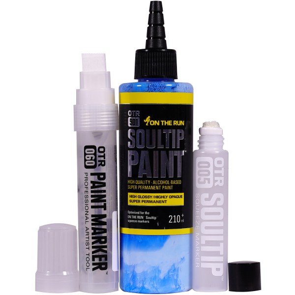 OTR.901 "Soultip Paint (210ml)" + Empty Marker 3er Set - Blue Pastel