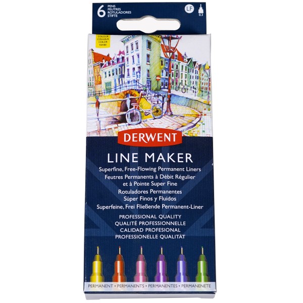 Derwent "Graphik Line Maker Colour" 6er Set