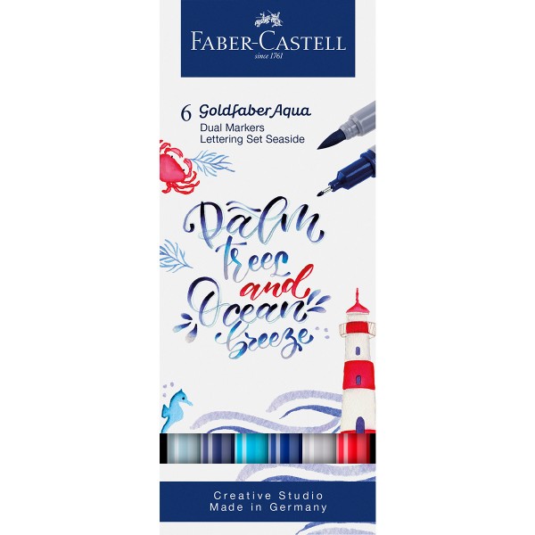 Faber-Castell "Goldfaber Dual Marker Sea" 6er Lettering Set